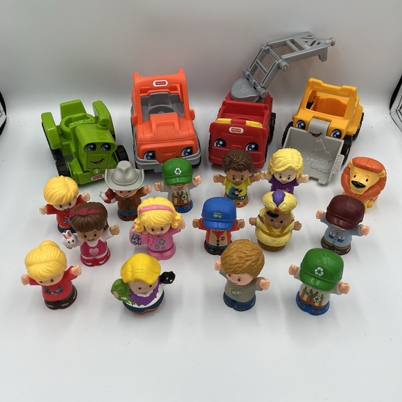 Fisher Price & Assorted Little People Lot 4 Vehicles 14 People And A Lion - Picture 7 of 10